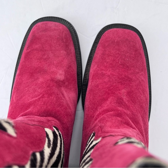 Vintage Code West Cowboy Boots Statement Western Genuine Leather Red Tan Black 7 - Picture 6 of 14